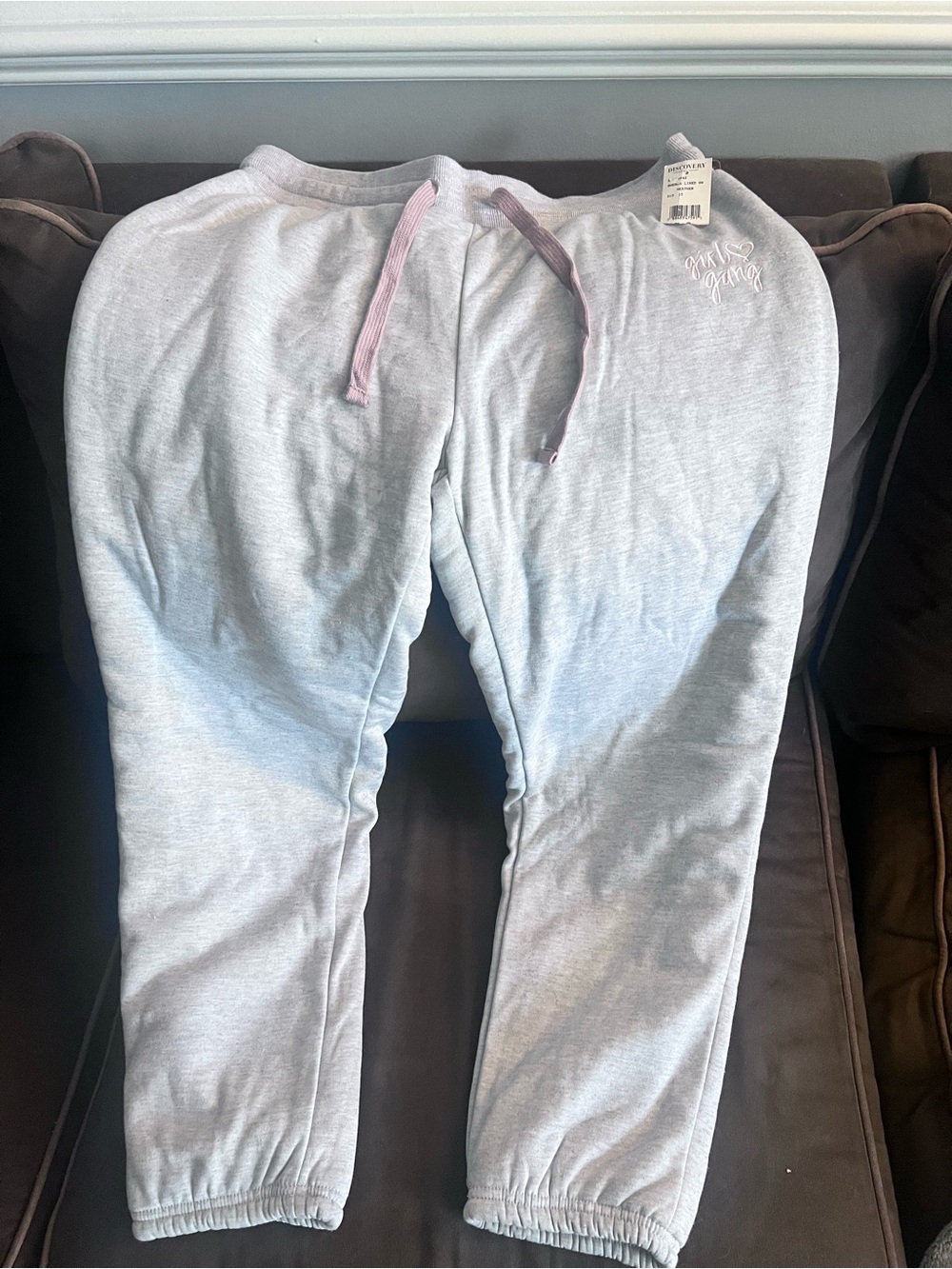 Women’s Sherpa Lined “Girl Gang,” Sweatpants. Sz XLG (fits like a M comfortably)